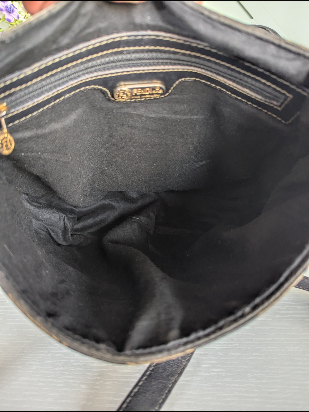 Fendi Brown and Black Checkerboard Crossbody Bag - Picture 10 of 17
